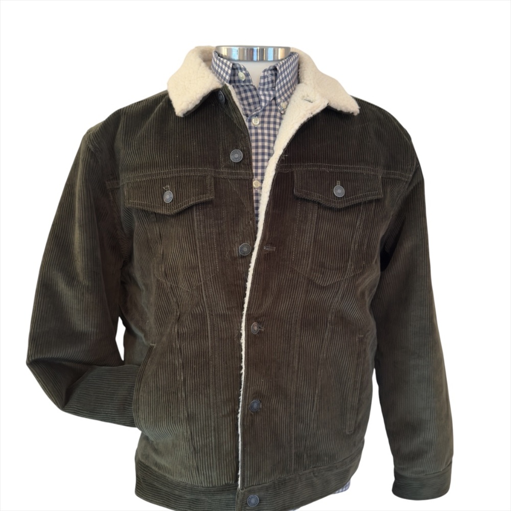 Line of Trade | Montana Fleece-Lined Corduroy Trucker Jacket - Forest Green